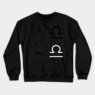 Libra Star Sign Symbol and Constellation Sticker Pack Crewneck Sweatshirt